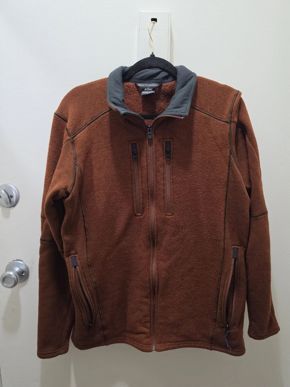 KÜHL Men's Fleece Full-Zip Jacket Rust Brown / Orange Size M